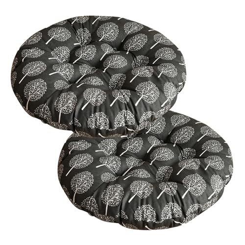 Aliuciku Sitzkissen 2er Set, Runde Stuhlpolster Stuhlkissen für Garten Terrasse Küche Büro(A-01,38x38cm) von Aliuciku
