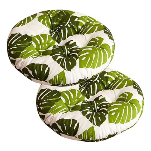 Aliuciku Sitzkissen 2er Set, Runde Stuhlpolster Stuhlkissen für Garten Terrasse Küche Büro(A-13,43x43cm) von Aliuciku