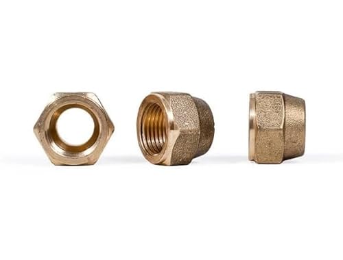 Bördelmutter, Überwurfmutter, Bördelanschluss Kältemittelleitung und Kupferrohr Kälte-Klima-Technik (Überwurfmutter, 1/4" (10Stk.)) von Alixo