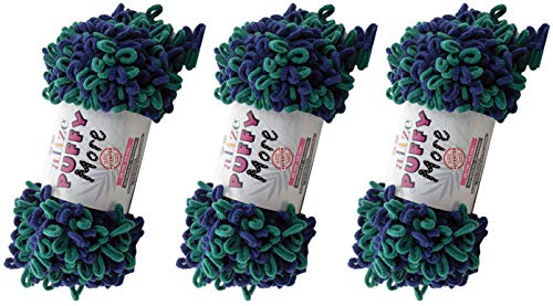 Alize Puffy Loop-Garn, 450 g, 38 m, 100 % Mikropolyester, keine Nadeln, weiches Deckengarn, Samt, einfaches Stricken, 3 Stück Alize Puffy Loop-Garn, 450 g, 38 m, 100 % Mikropolyester, keine Nadeln, weiches Deckengarn, Samt, einfaches Stricken, 3 Stück von Alize