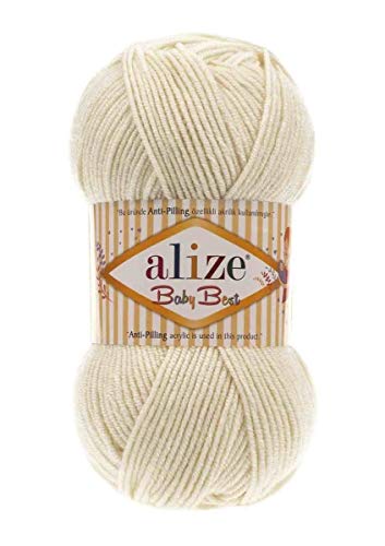 5 x 100g Strickgarn Alize Baby Best Uni, Antipilling türkische Wolle (62) von Alize