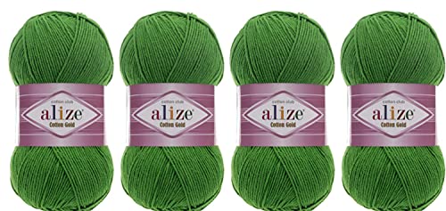 55 % Baumwolle, 45 % Acryl, Alize Baumwolle, Goldfaden, Häkeln, Handstricken, Kunst, 400 g, 126 Gras 55 % Baumwolle, 45 % Acryl, Alize Baumwolle, Goldfaden, Häkeln, Handstricken, Kunst, 400 g, 126 Gras von Alize