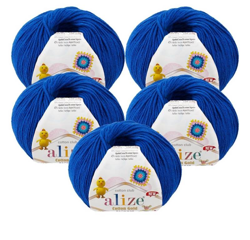 Alize 10 x ALIZE COTTON GOLD HOBBY NEW 141 ROYAL BLUE Häkelwolle, 330 m, Baumwolle-Acrylwolle, Amigurumi Alize 10 x ALIZE COTTON GOLD HOBBY NEW 141 ROYAL BLUE Häkelwolle, 330 m, Baumwolle-Acrylwolle, Amigurumi von Alize