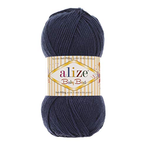 Alize 5 x 100g Strickgarn Baby Best Uni, Antipilling türkische Wolle (58) von Alize