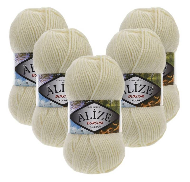 Alize 5 x ALIZE Burcum 1 Cream Häkelwolle, 210 m, Acrylgarn,Handstrickgarn,100% Acryl, Strickwolle Alize 5 x ALIZE Burcum 1 Cream Häkelwolle, 210 m, Acrylgarn,Handstrickgarn,100% Acryl, Strickwolle von Alize