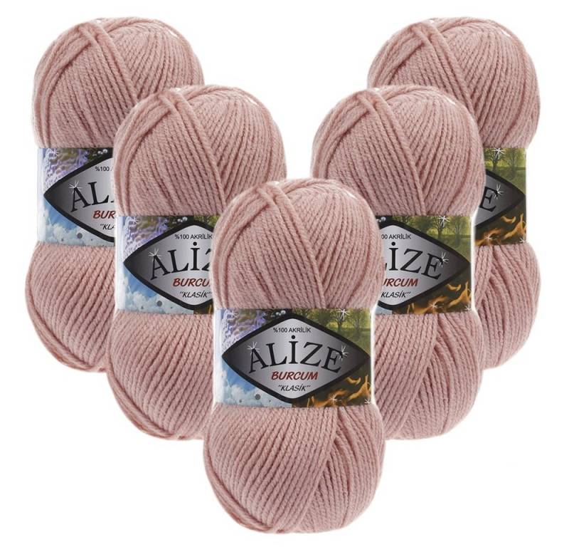 Alize 5 x ALIZE Burcum 161 Powder Häkelwolle, 210 m, Acrylgarn,Handstrickgarn,100% Acryl, Strickwolle von Alize