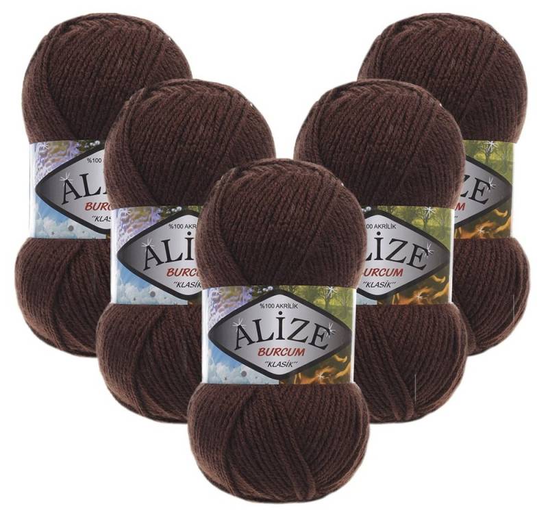 Alize 5 x ALIZE Burcum 493 Brown Häkelwolle, 210 m, Acrylgarn,Handstrickgarn,100% Acryl, Strickwolle Alize 5 x ALIZE Burcum 493 Brown Häkelwolle, 210 m, Acrylgarn,Handstrickgarn,100% Acryl, Strickwolle von Alize