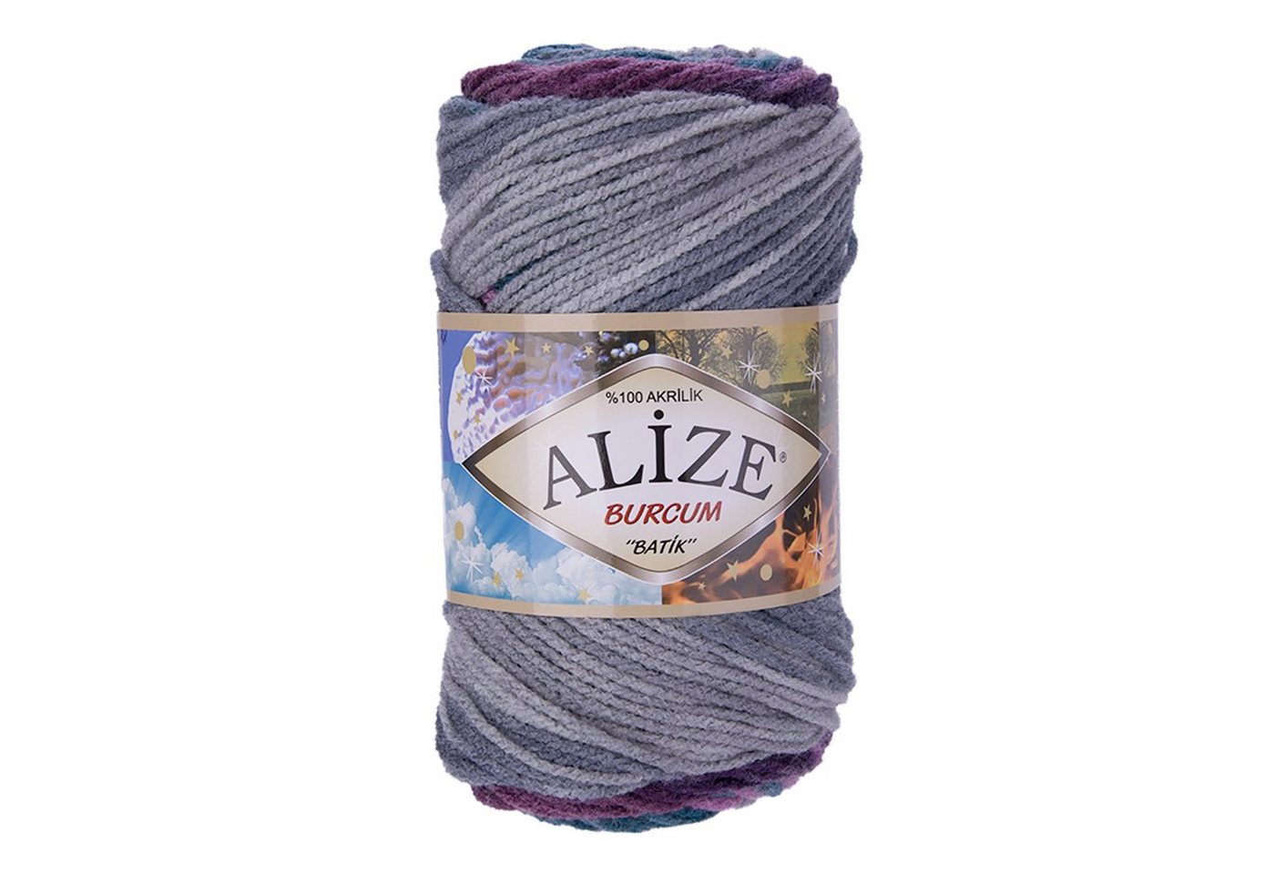 Alize 500g Strickgarn ALIZE BURCUM Batik Wolle Winter Handstrickgarn Effektgarn, 1050 m, 3366 von Alize