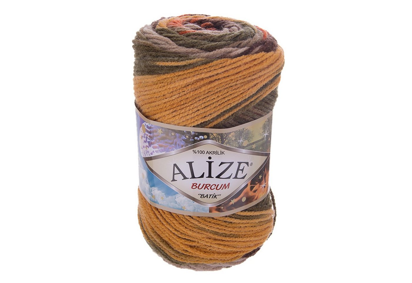 Alize 500g Strickgarn ALIZE BURCUM Batik Wolle Winter Handstrickgarn Effektgarn, 1050 m, 6060 von Alize