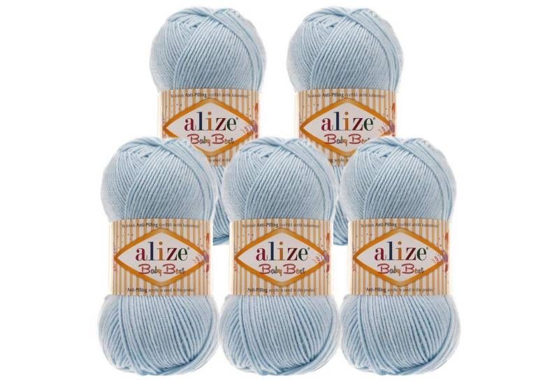 Alize 5 x 100g Strickgarn ALIZE Baby Best uni Babywolle Wolle Antipilling Häkelwolle, 240 m (Sparpaket), 183 light blue blau Alize 5 x 100g Strickgarn ALIZE Baby Best uni Babywolle Wolle Antipilling Häkelwolle, 240 m (Sparpaket), 183 light blue blau von Alize