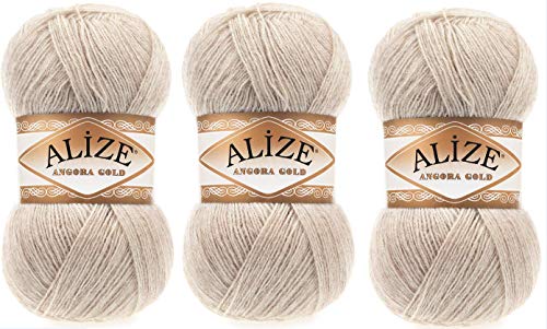 Alize Angora Gold Garn 20% Wolle 80% Acryl Lot of 3skn 300gr 1805yds Thread Crochet Hand Knitting türkisches Garn (152) von Alize