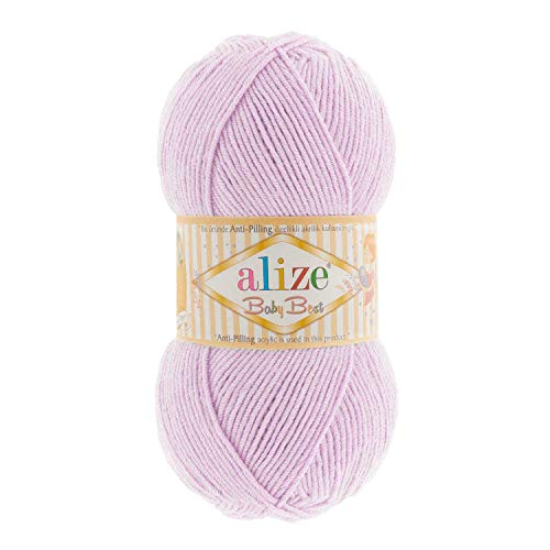 Alize Baby Best Soft Baby Yarn, Worsted Yarn 90% Anti-Pilling Acrylic 10% Bamboo, Lot of 4. Each Skein 3.5 oz (100 g) 262 yards (240 m) (27 - lilac) von Alize