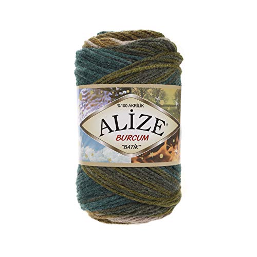 Alize Burcum Batik 5 x 100 Gramm Wolle Mehrfarbig mit Farbverlauf, 500 Gramm Strickwolle 4684 von Alize