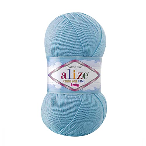 Alize Cotton Gold Fine Baby %55 Baumwolle %45 Acryl 100 g 470 m Lot 3 Knäuel (287 - türkis) von Alize