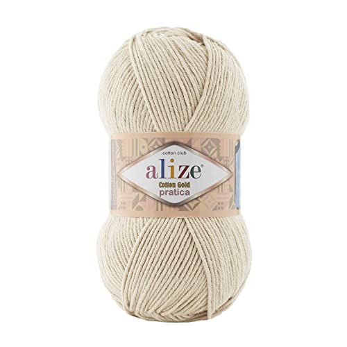 Alize Cotton Gold Pratica Dickes Garn 55% Baumwolle 45% Acrylfaden Häkeln Handstricken Kunst Lot von 2 Knäueln (jeder Knäuel 100 g, 240 m) – (67 – Kerze) von Alize