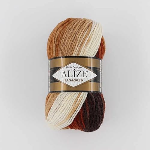Alize Lanagold 51% Acryl 49% Wolle Kammgarn / Aran Garn je Knäuel 100g 240m Lot von 4 Knäuel - Batik 2626 von Alize