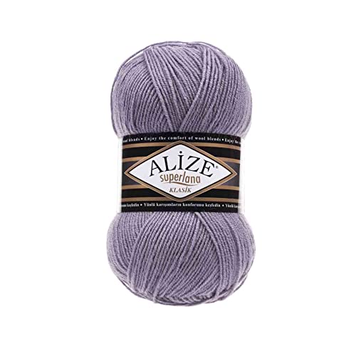 Alize SuperLana Classic 25% Wolle 75% Acryl je Knäuel 100g 280m 4 Knäuel - 257 Lavendel von Alize