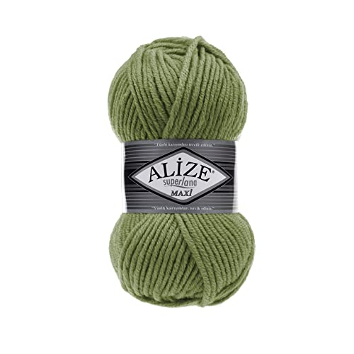 Alize SuperLana Maxi 25% Wolle 75% Acryl je Knäuel 100g 100m 4 Knäuel - 620 oliv Alize SuperLana Maxi 25% Wolle 75% Acryl je Knäuel 100g 100m 4 Knäuel - 620 oliv von Alize