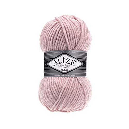 Alize SuperLana Maxi 25% Wolle 75% Acryl je Knäuel 100g 100m 4 Knäuel - 161 Pulver von Alize