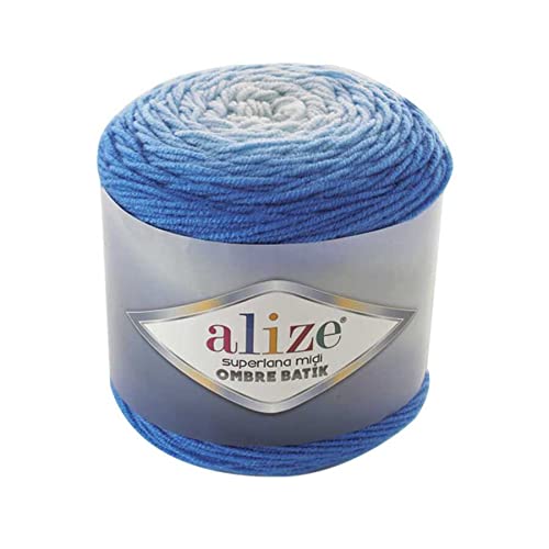 Alize SuperLana Midi Ombre Batik 25% Wolle 75% Acryl 1 Big Skien 300g 570m - 7271 Alize SuperLana Midi Ombre Batik 25% Wolle 75% Acryl 1 Big Skien 300g 570m - 7271 von Alize