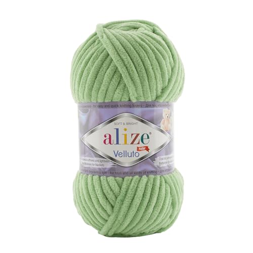 Alize Velluto 100% MicroPolyester Baby Deckengarn Lot of 5 skn 340m 500g Yarn Weight: Super Bulky (Asparagus 103) von Alize
