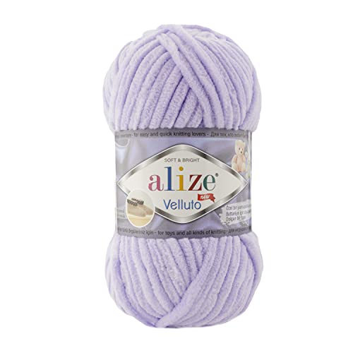 Alize Velluto 100% MicroPolyester Baby Deckengarn Lot of 5 skn 340m 500g Yarn Weight: Super Bulky (Lilac 146) von Alize