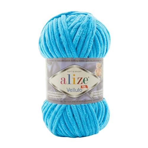 Alize Velluto 100% MicroPolyester Baby Deckengarn Lot of 5 skn 340m 500g Yarn Weight: Super Bulky (Ocean 16) von Alize