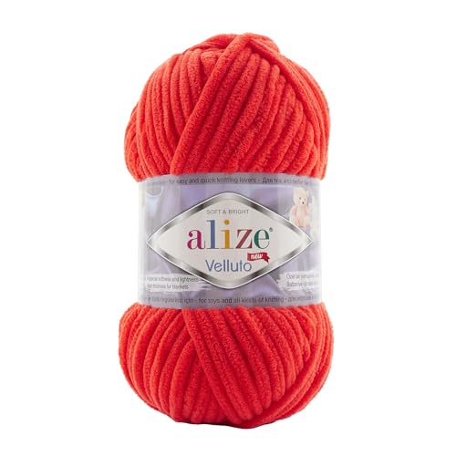 Alize Velluto 100% MicroPolyester Baby Deckengarn Lot of 5 skn 340m 500g Yarn Weight: Super Bulky (Pomegranate 421) von Alize