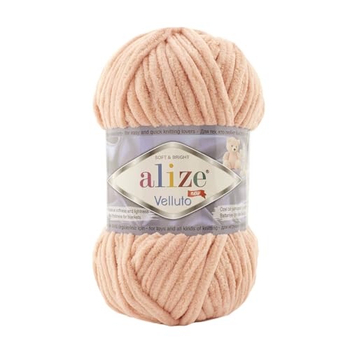 Alize Velluto 100% MicroPolyester Baby Deckengarn Lot of 5 skn 340m 500g Yarn Weight: Super Bulky (Wedding Pink 866) von Alize