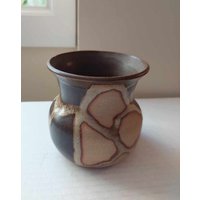 Artisan Pottery Kleine Vase Oder Stiftehalter, Signiert von AlkaraDesigns