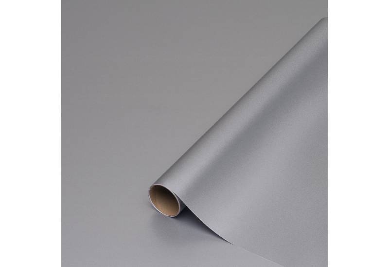 Alkor Möbelfolie 4,43€/qm Silber matt Klebefolie Möbel Küche Deko selbstklebende Folie, (selbstklebende Folie), Hochwertige Metallicfolie - 15m x 45cm von Alkor
