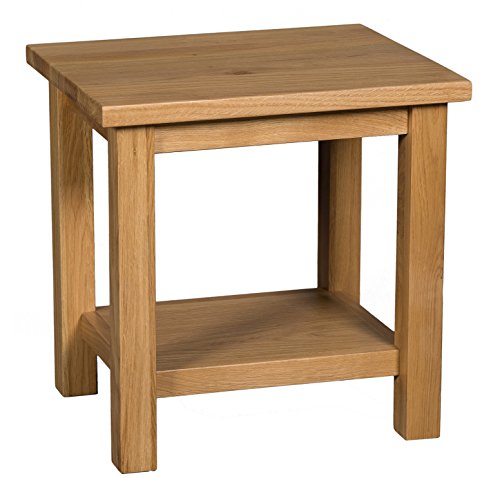 Alkove Eichenholz Kleiner Beistelltisch Waverly | massives Holzende/Telefon/Nachttisch, Holz, helle Eiche, H 40 x W 33 x D 40cm von Hallowood Furniture