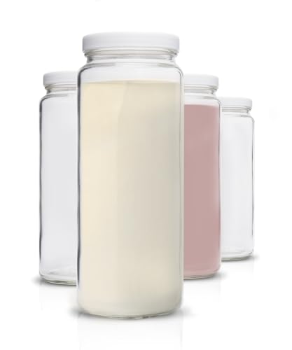 All About Juicing Glasflaschen-Set – 900 ml Gläser, 4 Stück breite Öffnung mit Deckel für Saft, Smoothies, Wasser, Milch, Getränkeaufbewahrung – großer Krug, klar, spülmaschinenfest, auslaufsicher All About Juicing Glasflaschen-Set – 900 ml Gläser, 4 Stück breite Öffnung mit Deckel für Saft, Smoothies, Wasser, Milch, Getränkeaufbewahrung – großer Krug, klar, spülmaschinenfest, auslaufsicher von All About Juicing