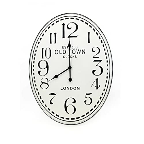 All Chic Große Wanduhr für drinnen und draußen, handgefertigt, rund, Gartendekoration, Retro-Stil, London, UK 80 cm von All Chic