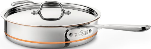 All-Clad 6403SS EURO Copper-Core Sauteuse mit Deckel 26,7 cm, 3,8 L, induktionsgeeignet, Edelstahl von All-Clad