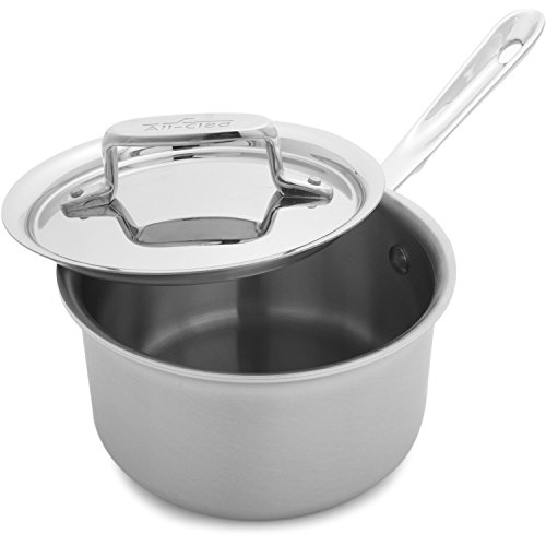 All-Clad BD55201.5 D5 Brushed 18/10 Stainless Steel 5-Ply Bonded Dishwasher Safe Sauce Pan Cookware, 1.5-Quart, Silver von All-Clad