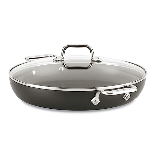 All-Clad HA1 harteloxierte Antihaft-Pfanne für den täglichen Gebrauch, 30,5 cm, Induktion, Backofen, Grill, sicher, 150 °C, Deckelsicher 100 °C, Töpfe und Pfannen, Kochgeschirr, schwarz von All-Clad