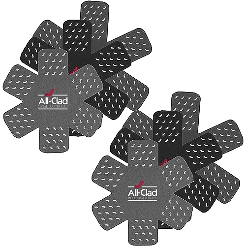 All-Clad Premium 6-Piece Set Cookware Protectors, Polyester Pot and Pan Protectors for Stacking and Kitchen Organization, Black/Grey, 6 Count von All-Clad