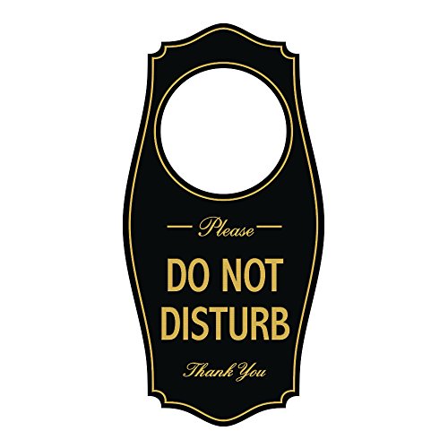 All Quality Türhänger "Please Do Not Disturb", 10,2 x 20,3 cm, Schwarz / Gold, 1 Stück von All Quality