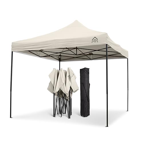 All Seasons Gazebos | 3x3m Pop Up Gazebo mit Zubehörpaket & Rolltasche | Schwerlast, vollständig wasserdicht, hochwertige Materialien (Cremefarbig) von All Seasons Gazebos