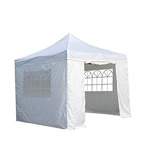 All Seasons Gazebos 3x3m vollständig wasserdichtes Faltpavillon mit 4 Seitenteilen - Cremefarbig von All Seasons Gazebos