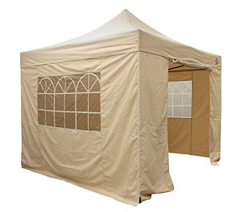 All Seasons Gazebos 2.5x2.5m vollständig wasserdichtes Faltpavillon mit 4 Seitenteilen - Beige von All Seasons Gazebos