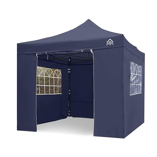 All Seasons Gazebos 3x3m vollständig wasserdichtes Faltpavillon mit 4 hochwertigen Seitenteilen - Marineblau von All Seasons Gazebos