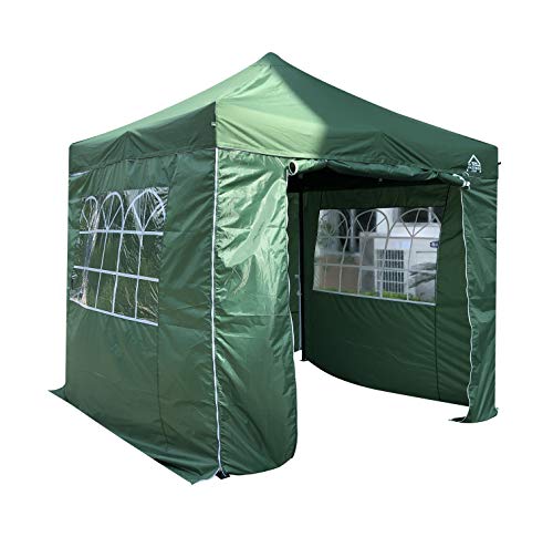 All Seasons Gazebos 2.5x2.5m vollständig wasserdichtes Faltpavillon mit 4 Seitenteilen - Grün von All Seasons Gazebos