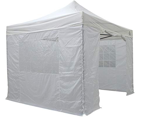 All Seasons Gazebos | 3x3m Pop Up Gazebo mit 4 Seitenwänden, Zubehörpaket & Rolltasche | Schwerlast, vollständig wasserdicht, hochwertige Materialien (Weiß) von All Seasons Gazebos