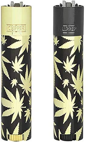 Clipper Flint Metall Metal Lighter Feuerzeug Geschenkbox Large Classic + All u Need Flaschenöffner Keyring (2-Set Black & Gold Leaf) von All u need / Clipper