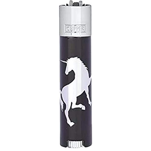 Clipper Flint Metall Metal Lighter Feuerzeug Geschenkbox Large Classic + All u Need Flaschenöffner Keyring (Unicorn Silver) von All u need / Clipper