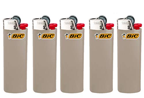 All u need BIC Maxi Feuerzeuge Reibrad Lighter Neutral Flints Zündstein J26 5 Stück + Keyring Flaschenöffner (Grau) von All u need