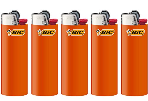 All u need BIC Maxi Feuerzeuge Reibrad Lighter Neutral Flints Zündstein J26 5 Stück + Keyring Flaschenöffner (Orange) von All u need