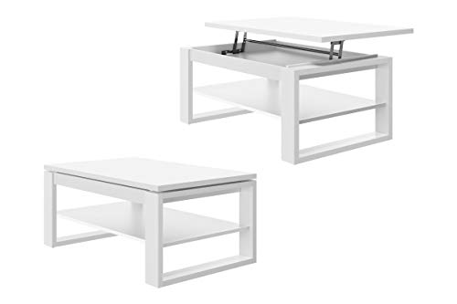 All4All Couchtisch Nico - Kaffeetisch - Wohnzimmertisch - Laptoptisch - Sofatisch - ausziehbar - ausklappbar - 100x60cm - 05 - Weiß All4All Couchtisch Nico - Kaffeetisch - Wohnzimmertisch - Laptoptisch - Sofatisch - ausziehbar - ausklappbar - 100x60cm - 05 - Weiß von All4All